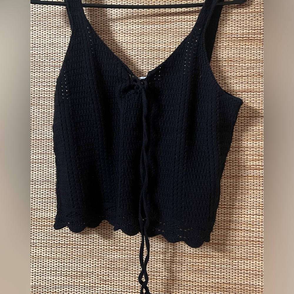 Black Crochet Women Top